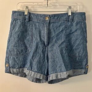 Talbots Shorts Women's Linen Blend Shorts in 
Chambray Women’s Size 12P